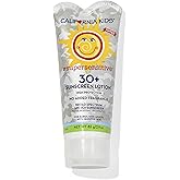 California Kids Sunscreen SPF 30 + | Super Sensitive (Unscented) | Kids Mineral Sunscreen | Face + Body | Titanium Dioxide | Travel Size | 82g / 2.9oz