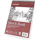 Bachmore Sketchpad 9X12" Inch (68lb/100g), 100 Sheets of TOP Spiral Bound Sketch Book for Artist Pro & Amateurs | Marker Art,