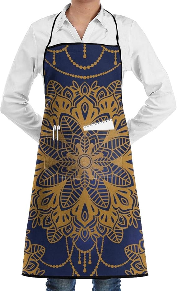 Madala Ornament Indian Style Cooking Kitchen Apron with 1