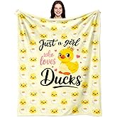 Duck Blanket Gifts for Duck Lovers Soft Flannel Ducks Throw Blanket Room Decor Merch Stuff for Girl Women 50"X40"