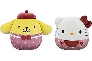 Squishmallows Original Sanrio 8in Hello Kitty + 8in Pompompurin – Official Jazwares Valentine Plush 2-Pack