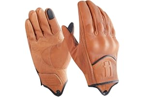 Harssidanzar Leather Motorcycle Gloves for Men Touchscreen GM028