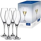 Villeroy & Boch La Divina Collection Champagne Flute, 4 oz Capacity, Set of 4 Crystal Glass, Made in Europe