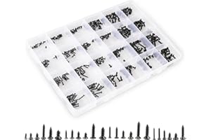 QTEATAK 480Pcs Black Laptop Notebook Computer Screw Replacement Kit Countersunk Self-Tapping Screws KA1.4 KA1.7 KA2 KA2.6 KA3