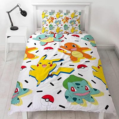 Pokemon Single Duvet Cover Reversible 200 x 135 cm with Pillow Case