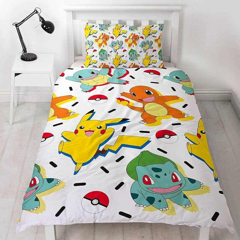 Pokemon Single Duvet Cover Reversible 200 x 135 cm with Pillow Case