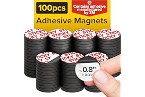 X-bet MAGNET Round Flexible Magnets with Adhesive Backing - (100pcs 0.8"x0.08") Magnetic Dots for Whiteboard, Fridge - Stickers for Planning and Organization - Teacher Must Have - Teacher Supplies