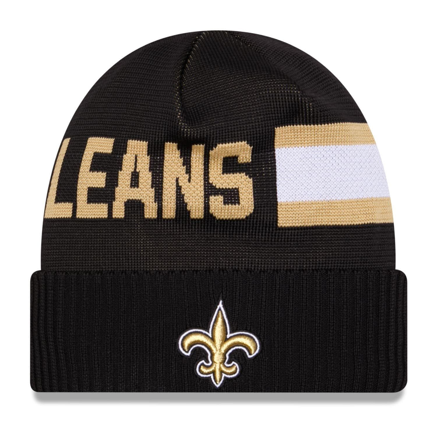 New Era NFL Sideline Tech Knit Beanie - New Orleans Saints Black