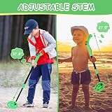 OMMO Kids Metal Detector Adjustable Stem LCD 6" Waterproof Coil Green view 4