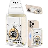 Shorogyt Compatible with Magsafe Wallet with Grip Magnetic Card Holder - Cute Phone Wallets with Ring Stand for iPhone 17/16/15/14/13/12 Series for Women Girls Love Cat Design, Fit 7 Cards