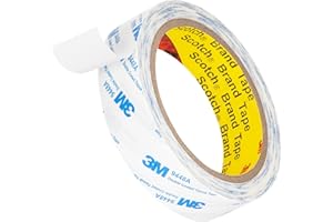 BULINA 3M Double Sided Tape 1"×32.8Ft 1 Pack 9448A Double Coated Tissue Tape Adhesive Sticky Tape Translucent Removable for Foam Art Craft Nameplate Bonding