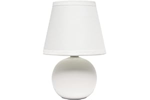 Simple Designs LT2008-OFF Mini Ceramic Globe Table Lamp, Off White