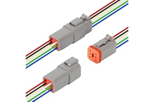 TOKCKYBL 2 Sets Deutsch 6 Pin Connector Kit - Waterproof Electrical Connectors 16 AWG, IP67 Automotive Wire Connectors (Male & Female) for Car, Truck, Boat