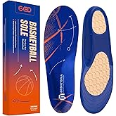 GED Basketball Shoe Insoles for Men & Women - Sports Inserts for Arch Support and Athletic Activity - Lightweight, Elastic, Trim to Fit, Orthotic Inserts with Shock Absorption, Extra Cushioning