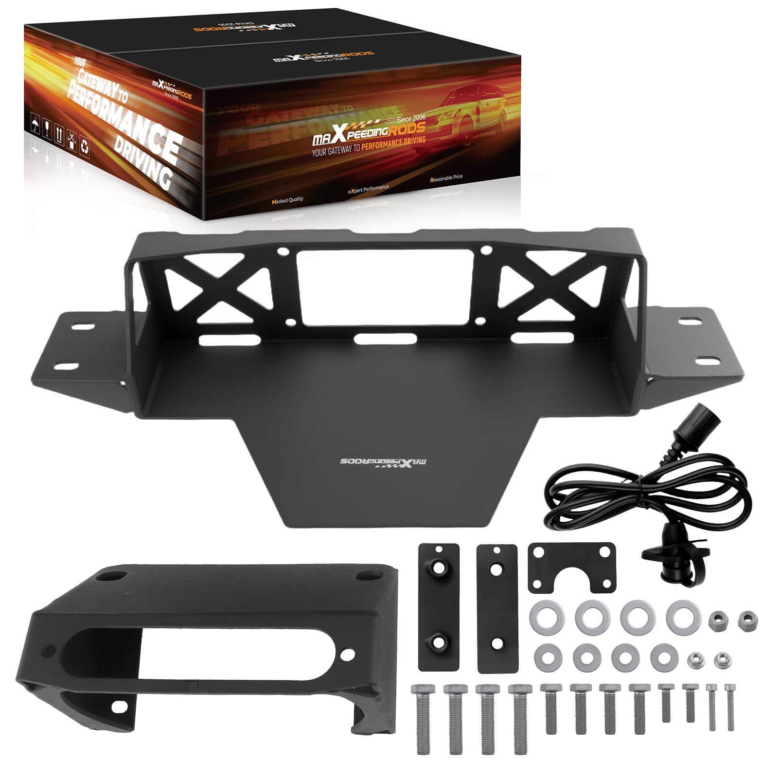 Photo 1 of maXpeedingrods Hidden Winch Mount Plate Winch Mounting Bracket Kit for GMC Chevy K1500 Suburban Tahoe 1988-1998