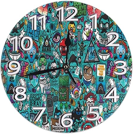 Mailine Horloge Murale Drole De Bande Dessinee Illustration