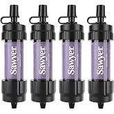 Sawyer Products SP3504 Mini Water Filtration System, Filter and Cleaning Plunger only, 4-Pack, Purple