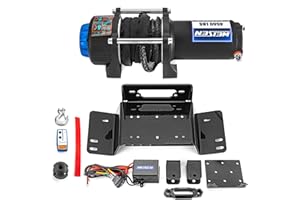 WeiSen 12V Electric 4500lb Winch Kit with Mount Bracket and Rocker Switch Compatible with Honda Pioneer 700 4 2014-2025, w/Hawse Fairlead Synthetic Line and Stopper