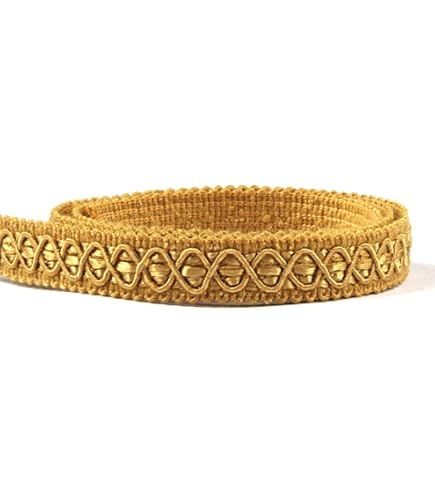 DÉCOPRO 1 (2.5cm) Wide Vintage Decorative Gimp Braid Trim # 0100SG Light Yellow Gold #50 (Light Gold Yellow Gold Golden Yellow) 10 Yard Value Pack (9.5m/30 ft