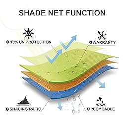 SUNLAX Sun Shade Sail,8'x10' Sand Rectangle Canopy