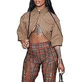 Lymeral Casual Women Cropped Denim Jacket Fall Short Sleeve Jean Crop Jackets Y2K Outfits