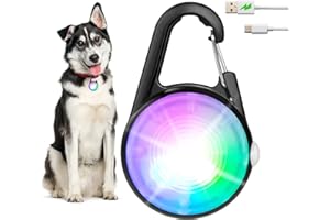 HMNYSOL Dog Collar Lights for Night Time, 4 Modes Dog Collar Light Rechargeable Led Light for Dog Collar, IP68 Waterproof Dog Light for Night Walking, Safety Dog Collar Lights for Night Time Clip On