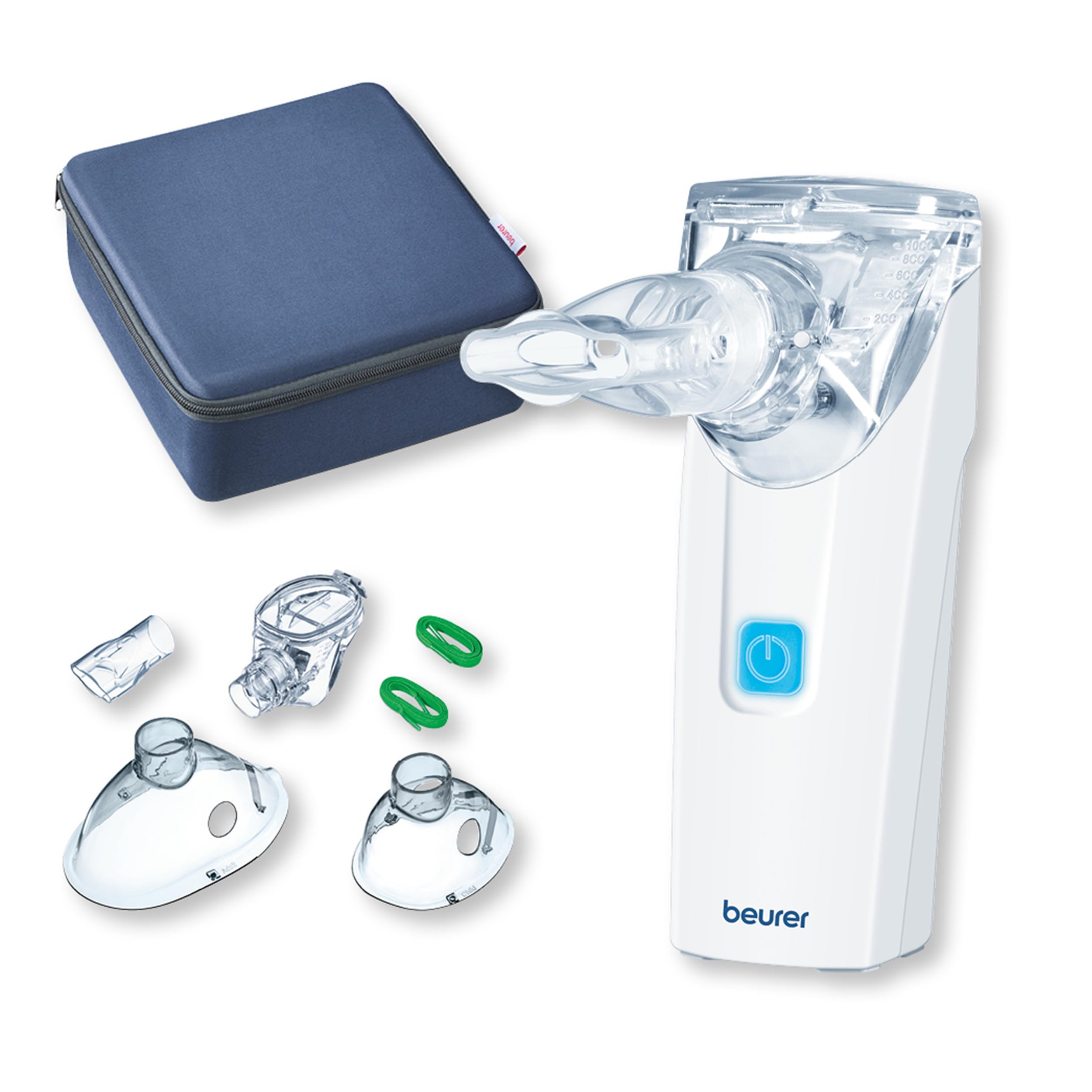 Beurer IH 55 Nebulizer with vibrating membrane technology, portable and quiet, self-cleaning function, inhaler for the treatment of respiratory tract diseases
