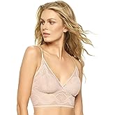 Felina Finesse Super Stretchy Lace Cami Bralette (Warm Nude, 1X-2X) | Lightweight, Breathable Longline Bralette with Flexible Fit