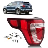 Tail Lights For 2016-2019 Ford Explorer ( Left Driver Side Chrome Housing ） | Base/XLT/Limited/Platinum/Police Interceptor Utility Taillight Assembly OE Replace # FB5Z13405A