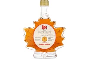 Little Quebec Sugar Shack Canadian Maple Syrup – 250ml Maple Leaf Bottle | Grade A Amber Rich Taste | Great for Gifting, Panc