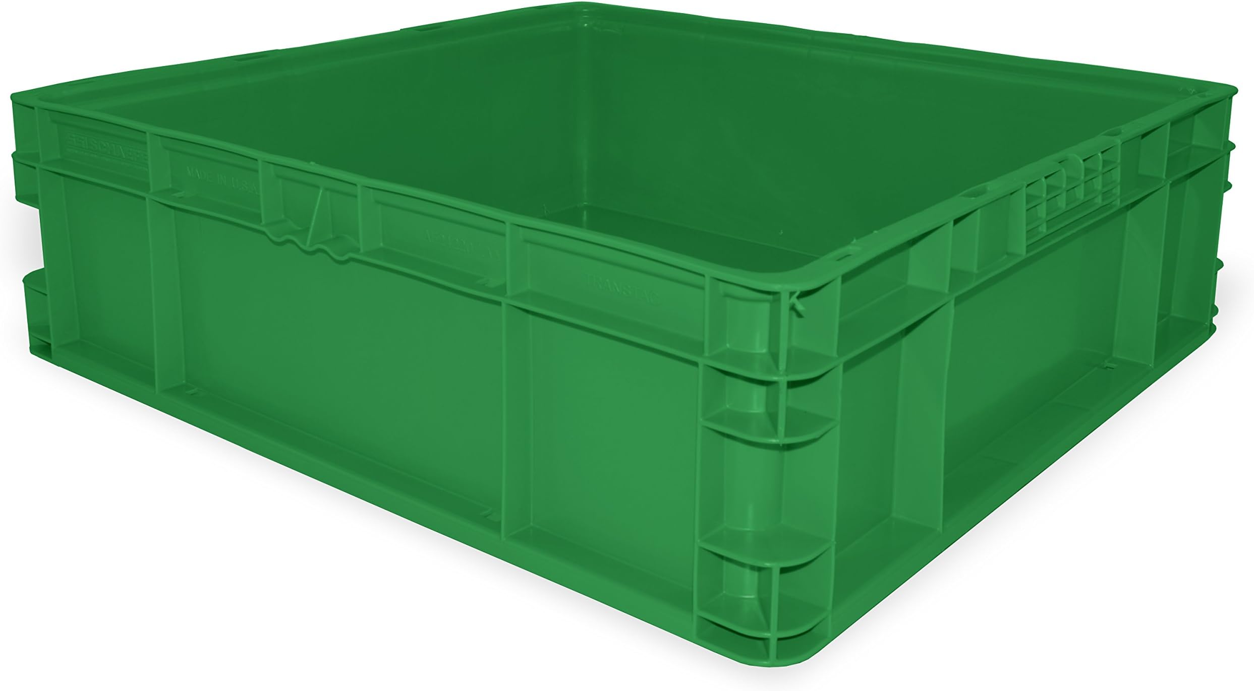 SSI SCHAEFER AF242207.AAGN1 Straight Wall Container, Polyethylene, Green, Capacity 44 lb, 24" Length x 22" Width x 7.5" Height