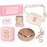 Funny Pack for Grandkids Teen Girls Gift, Birthday Gifts for 4 5 6 7 8 9 10 11 12 13 Year Old Girls, Initial Fanny Pack, Teen Girl Gift Trendy Stuff Crossbody Bag Set for Teens, Back To School, S