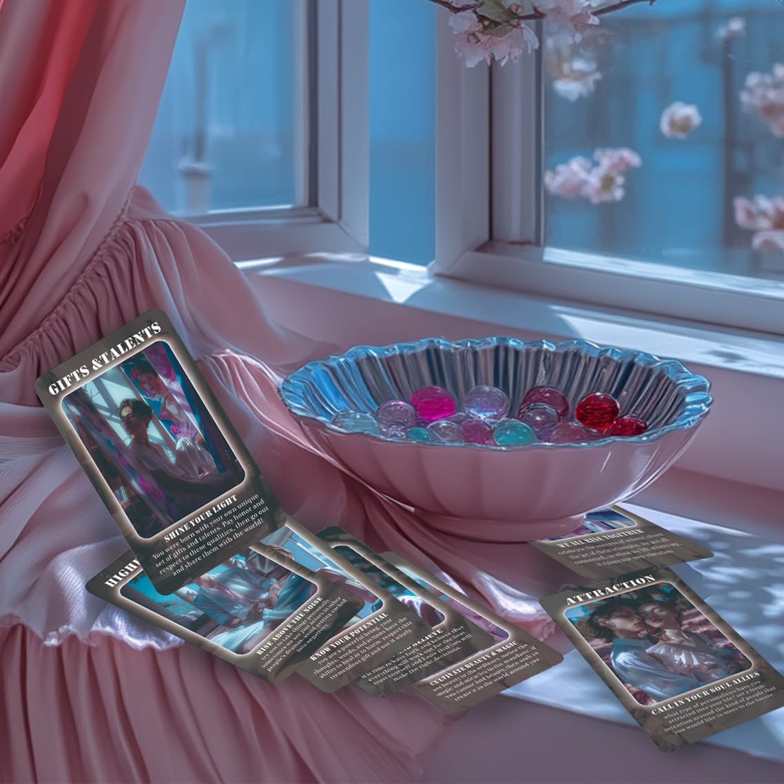 Empowering Messages Oracle Cards, Oracle Cards for Beginners, Energy Healing Oracle Cards,72 Oracle Cards for Discovering Yourself Path