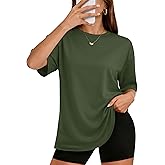 YUCOLEN Womens Oversized T Shirts Plus Size Short Sleeve Summer Tops Crewneck Loose Fit Basic Tees Fashion Workout Clothes