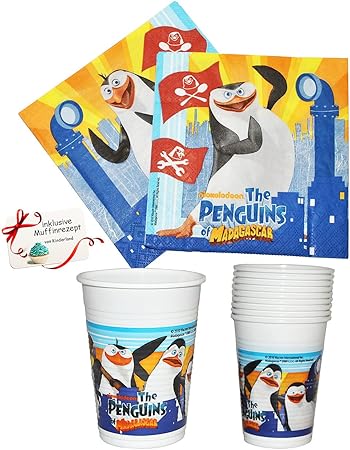 30 Piece Party Set Cups And Napkins The Penguins Of Madagascar Cups Multicoloured For Coffee Children S Birthday Parties Disposable Cups Party Cups For Kids Young Girls Coffee Mug Amazon De Spielzeug