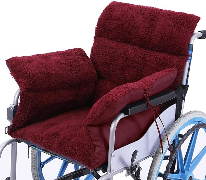 Sherpa Fleece Wheelchair Cushion Soft Chair CushionBurgundy Amazon.ca Home & Kitchen