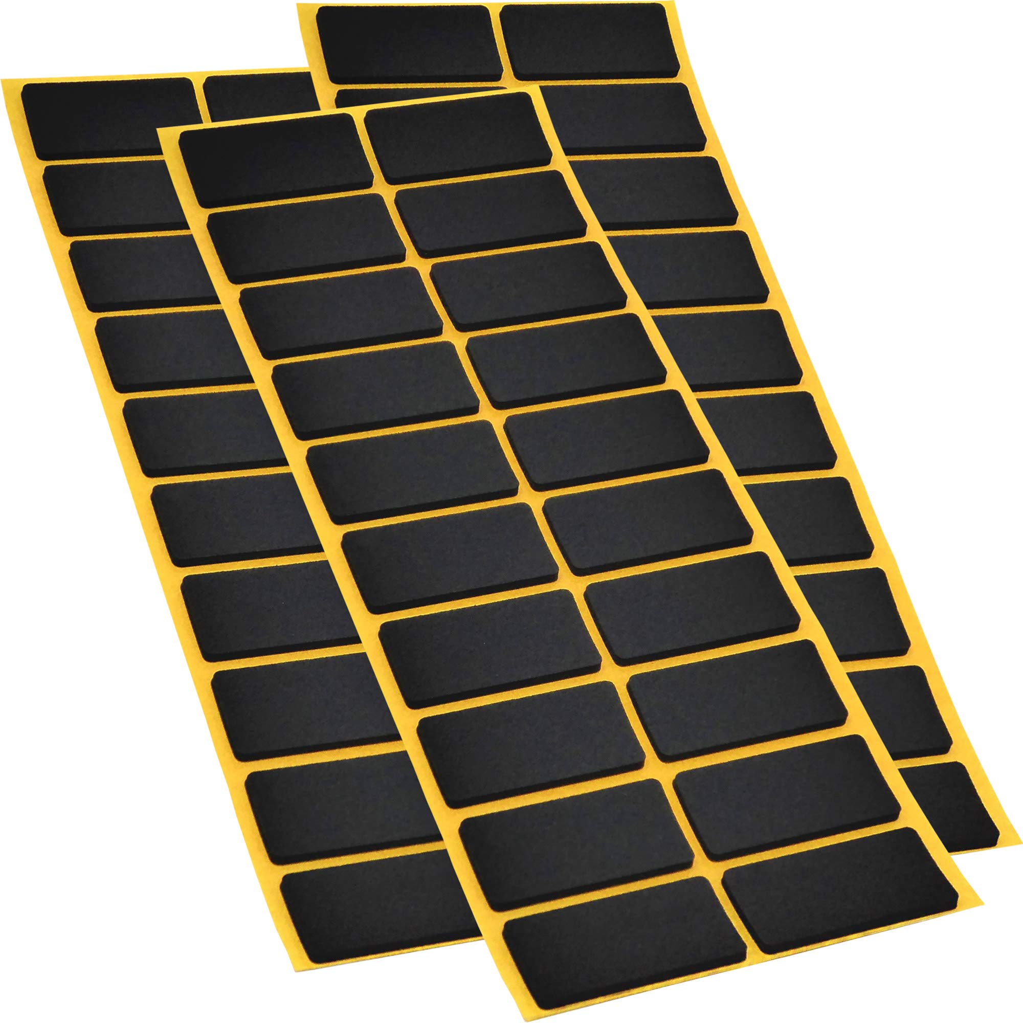 Adsamm® / 60 x self-adhesive anti-slip pads made of EPDM cellular rubber / 0.79x1.57'' (20x40 mm) / Black/rectangular / 0.098'' (2.5 mm) thick anti-slip glides