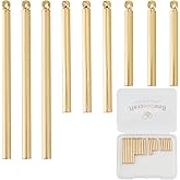 Beebeecraft 1 Box 30Pcs 3 Size 18K Gold Plated Vertical Bar Charms
