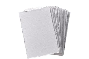 tumuarta Deckle Edge Watercolor Paper, 100% Cotton, 300 GSM, 10X15 CM, 30 Sheets Mixed Media Paper for Dry & Wet Technique, A