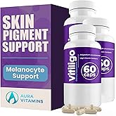 AURA VITAMINS - Vitiligo Capsules 60 Count | 1 Month | Improve Skin Pigmentation Support and Reduce White Spots | Effective Vitiligo Supplement | Natural Solution for White Spots on Skin. (3)