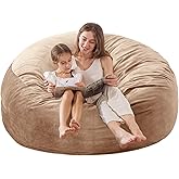 Large Bean Bag Chair for Adults/Kids with Filling, 3 ft Memory Foam Bean Bag Chairs with Filler Included, Ultra Soft Dutch Velvet Fabric, Bean Bag for Living Room - 3 Foot,Camel