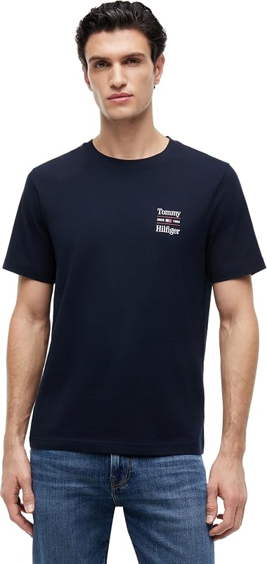 Lot de 2 t-Shirts pour Homme, Motif Graphique Reg Tees MW0MW45091 S/S, Multicolore (Bleu Marine/Blanc), Taille L
