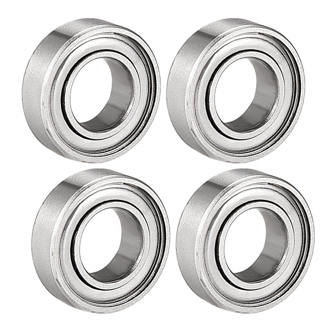 sourcing map 688ZZ Ball Bearing 8mm x 16mm x 5mm Double Shielded 688-2Z 2080088 Deep Groove Bearings, Carbon Steel (Pack of 4)