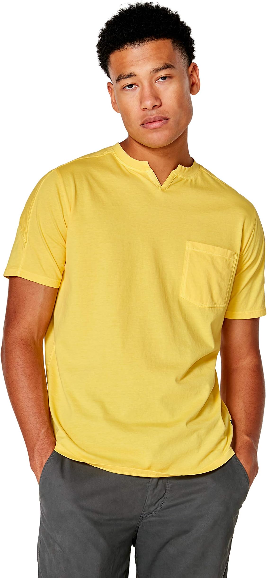Good Man Brand Men's Premium Cotton Jersey Notch Neck Crew