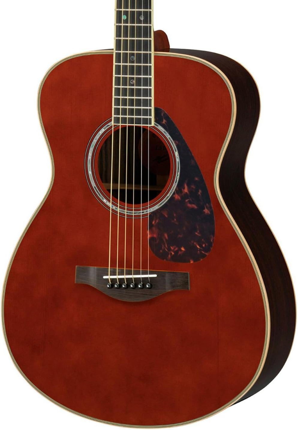Yamaha L-Series LS16R Solid Rosewood Acoustic-Electric Guitar w/ Case, Dark Tinted