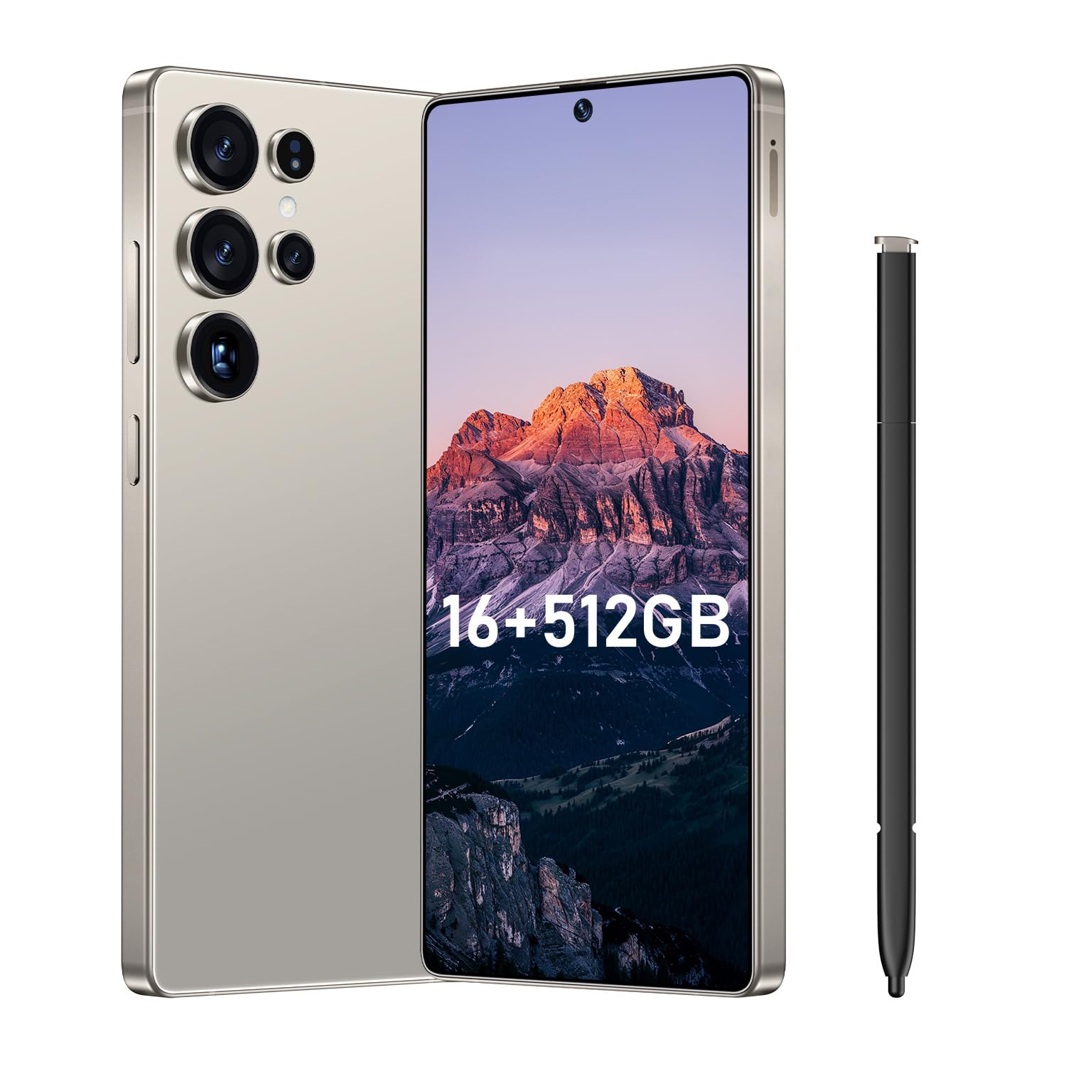 Bnjbmj I25 Ultra Flagship Killer Smartphone - Snapdragon 8 Gen 3, 16GB+512GB, Massive 6.99" FHD+ Display, 108MP+68MP Pro Cam, 7000mAh 2-Day Battery, Android 14, Includes Stylus Pen (Titanium Gray)