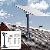IZLTUV Starlink Gen 3& Gen 4/4X Mount Adapter, 15.7" Heavy Duty Steel Pivot Pole Pipe with Adjustable Base, Roof Mount Kit Co