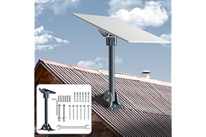 IZLTUV Starlink Gen 3 Mount Adapter Aluminum Alloy, 15.7" Heavy Duty Steel Pivot Pole Pipe with Adjustable Base Mount Kit Compatible with Starlink V3 Standard Dish for Roof