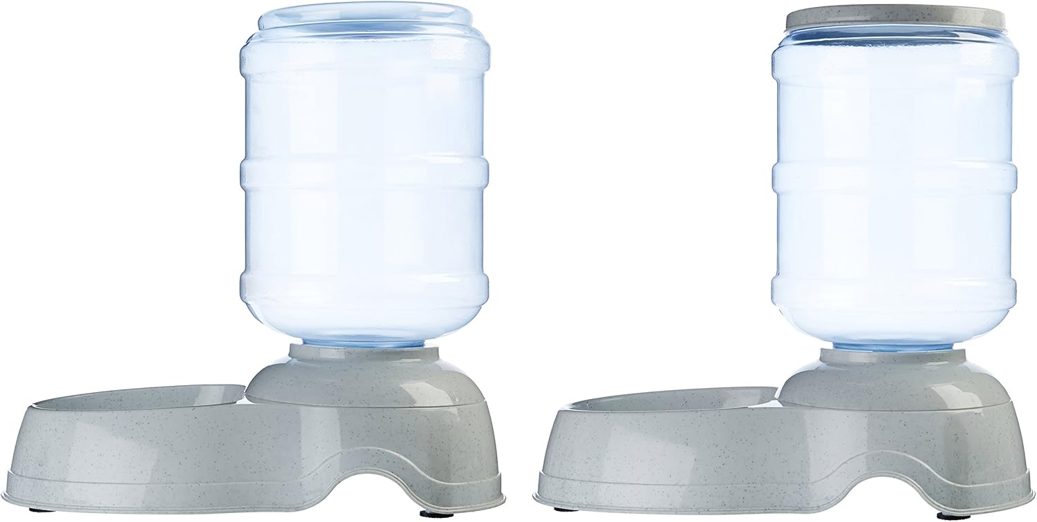 Pet Supplies : Basics Gravity Pet Food Feeder and Water Dispenser Bundle, Large (2.5-Gallon Capacity) : 