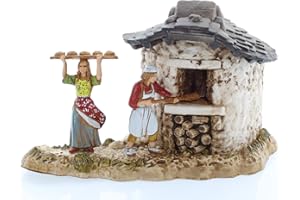 Moranduzzo Shepherd with Oven for Nativity Scene of 2.50 Inch Scale 1:32 - Unbreakable Nativity Figures - 18th Century Style, Hand-finished Painting, Official Product, Made in Italy, Sculptor M. Landi